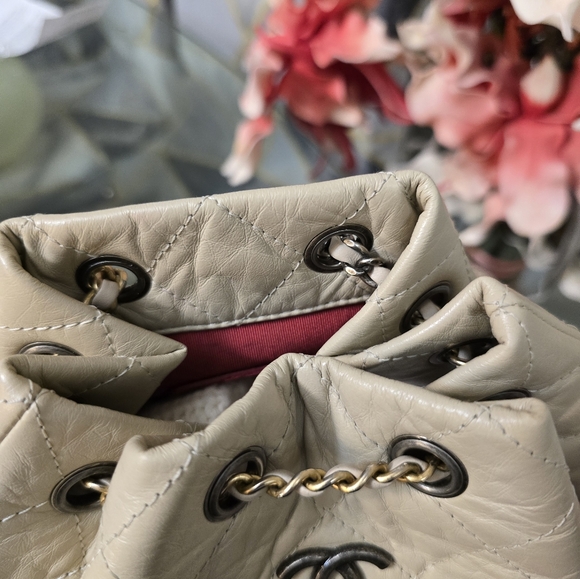 Chanel Beige Aged Calfskin Quilted Gabrielle Backpack - Picture 12 of 12